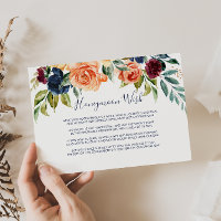 Vœu de lune de miel floral élégant multicolore
