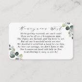 Carte D'accompagnement Vœu de lune de miel simple à l'eucalyptus et verdu (Devant)