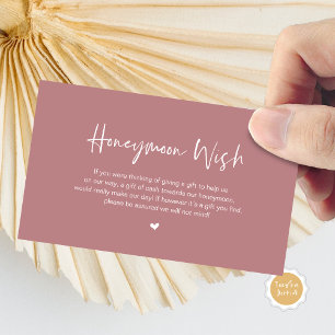 Carte D'accompagnement Vœu de Mariage et de Lune de Miel Élégance Décontr