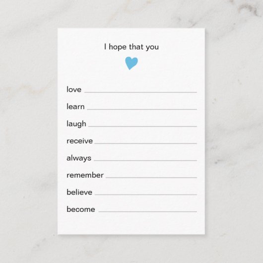 Carte D'accompagnement Voeux Chic Pour Baby Boy Showgame (Dos)