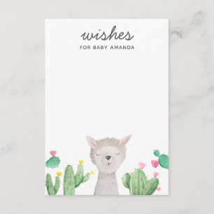 Carte D'accompagnement Vœux de Baby Shower pour un adorable lama   Activi