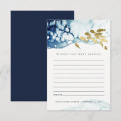 CARTE D'ACCOMPAGNEMENT VOEUX DE BÉBÉ SOUS L'EAU NAVY OR (Devant / Derrière)