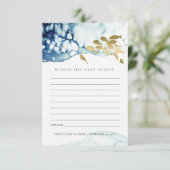 CARTE D'ACCOMPAGNEMENT VOEUX DE BÉBÉ SOUS L'EAU NAVY OR (Debout devant)