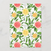 Carte D'accompagnement Vœux de citrons et de pamplemousses pour la mariée (Dos)