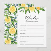 Carte D'accompagnement Vœux de citrons et d'oranges pour les mariés (Devant / Derrière)
