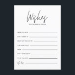 Carte D'accompagnement Voeux d'écriture manuscrite noire pour la mariée e<br><div class="desc">Voeux d'écriture manuscrite noire pour la carte de mariée et de chambre | Écrivez des voeux pour la mariée et le marié avec cette carte mariage élégante. Il comprend un script manuscrit,  une typographie moderne et un motif pois.</div>