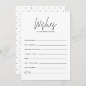 Carte D'accompagnement Voeux d'écriture manuscrite noire pour la mariée e (Devant / Derrière)