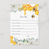 Carte D'accompagnement Voeux pour bébé | Abeille à miel florale (Devant)
