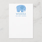 Carte D'accompagnement Voeux pour bébé garçon. Conseil aux éléphants bleu (Devant)