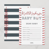 Carte D'accompagnement Voeux pour le Baby shower de baseball bébé (Devant / Derrière)