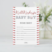 Carte D'accompagnement Voeux pour le Baby shower de baseball bébé (Debout devant)