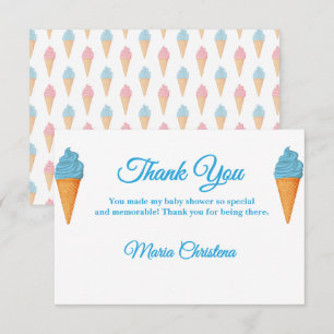 Carte D'accompagnement Voici la Remerciement de Baby Shower Bleu The Scoo