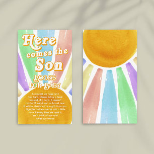 Carte D'accompagnement Voici Le Baby shower Son Retro Boys Book
