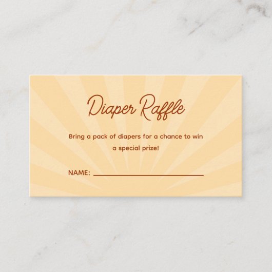 Carte D'accompagnement Voici Le Fils Baby shower Déchets Raffle (Devant)