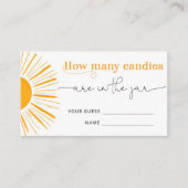 Carte D'accompagnement Voici le soleil devine combien de bonbons (Devant)