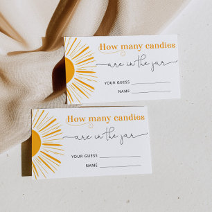 Carte D'accompagnement Voici le soleil devine combien de bonbons