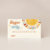 Carte D'accompagnement Voici le son Boho Retro Sun Diaper Raffle