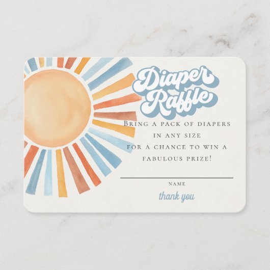 Carte D'accompagnement Voici le Son Sunshine Boy Diaper Raffle Card (Devant)