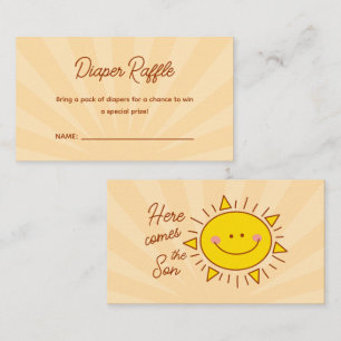 Carte D'accompagnement Voici venir le fils Garçon Baby Shower Tombola de