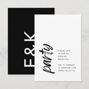 Carte D'accompagnement Voies latérales Noir Moderne Simple Mariage