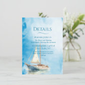 Carte D'accompagnement Voilier à l'aquarelle (Debout devant)