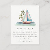 Carte D'accompagnement Voilier turquoise Palm Seasal Mariage Wishing well (Devant)