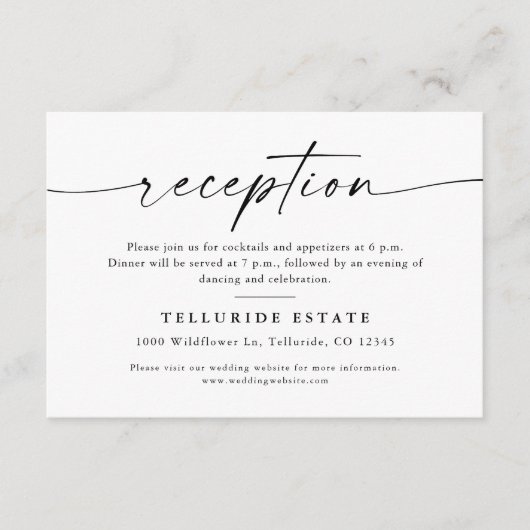 Carte D'accompagnement Voiture De Réception De Mariage Mariage Minimalist (Devant)