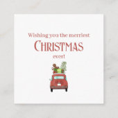 Carte D'accompagnement Voiture rouge avec cadeaux de Noël (Dos)