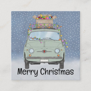 Carte D'accompagnement Voiture verte avec cadeaux de Noël