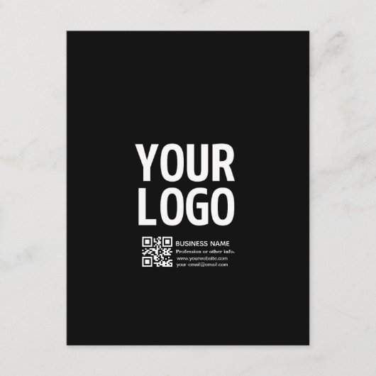 Carte D'accompagnement Votre logo avec code QR et texte modifiables (Devant)