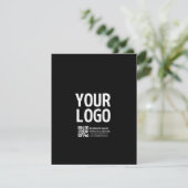 Carte D'accompagnement Votre logo avec code QR et texte modifiables (Debout devant)