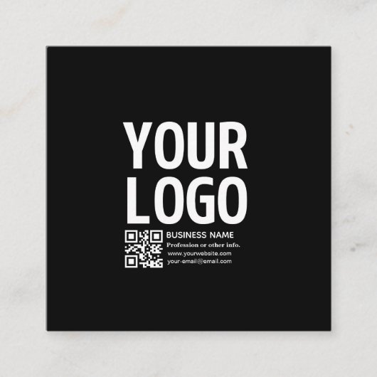 Carte D'accompagnement Votre logo avec code QR et texte modifiables (Devant)