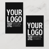 Carte D'accompagnement Votre logo avec code QR et texte modifiables (Devant / Derrière)
