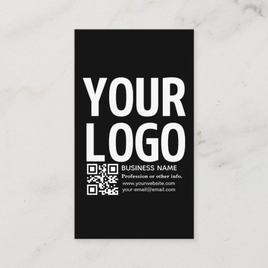 Carte D'accompagnement Votre logo avec code QR et texte modifiables (Devant)
