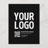 Carte D'accompagnement Votre logo avec QR code et texte modifiables (Devant)