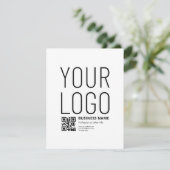 Carte D'accompagnement Votre logo avec QR code et texte modifiables (Debout devant)