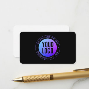 Carte D'accompagnement Votre logo et dégradé ombré bleu et violet moderne