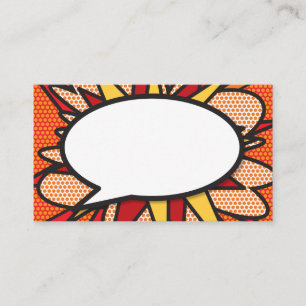 Carte D'accompagnement Votre message Parole Bubble Fun Retro Comic Book