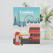 Carte D'accompagnement Voyage Art Voyage À Londres Angleterre (Debout devant)