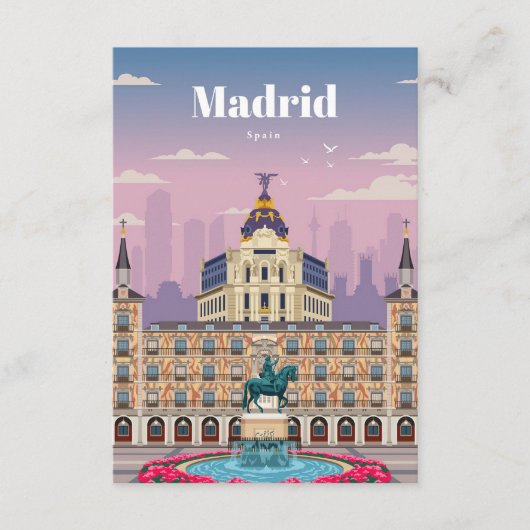 Carte D'accompagnement Voyage Art Voyage à Madrid Espagne (Devant)