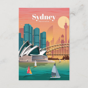 Carte D'accompagnement Voyage Art Voyage À Sydney Australie