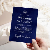 Carte D'accompagnement Voyage bleu marine Itinéraire Destination Mariage