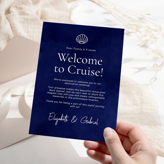 Carte D'accompagnement Voyage bleu marine Itinéraire Destination Mariage