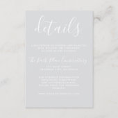 Carte D'accompagnement Vrai Simplicité 1 Cool Gris gris Mariage minimal (Devant)