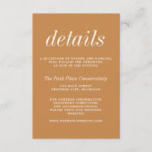 Carte D'accompagnement Vrai Simplicité 2 Apricot Minimaliste Mariage (Devant)