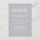 Carte D'accompagnement Vrai Simplicité 2 Gris Sterling Mariage minimalist (Devant)