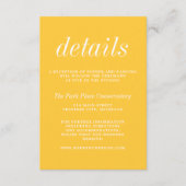 Carte D'accompagnement Vrai Simplicité 2 Marigold Jaune Mariage minimal (Devant)