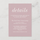 Carte D'accompagnement Vrai Simplicité 2 Moonlight Mauve Mariage minimal (Devant)