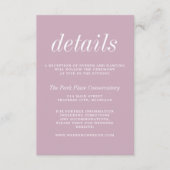 Carte D'accompagnement Vrai Simplicité 2 Wisteria Purple Minimal Mariage (Devant)