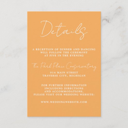 Carte D'accompagnement Vrai Simplicité 3 Script Mariage Sorbet minimal (Devant)